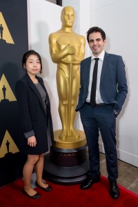 A estudante ChiHyun Lee, vencedora da Medalha de Prata e Daniel Drummond na 42º Oscar Estudantil